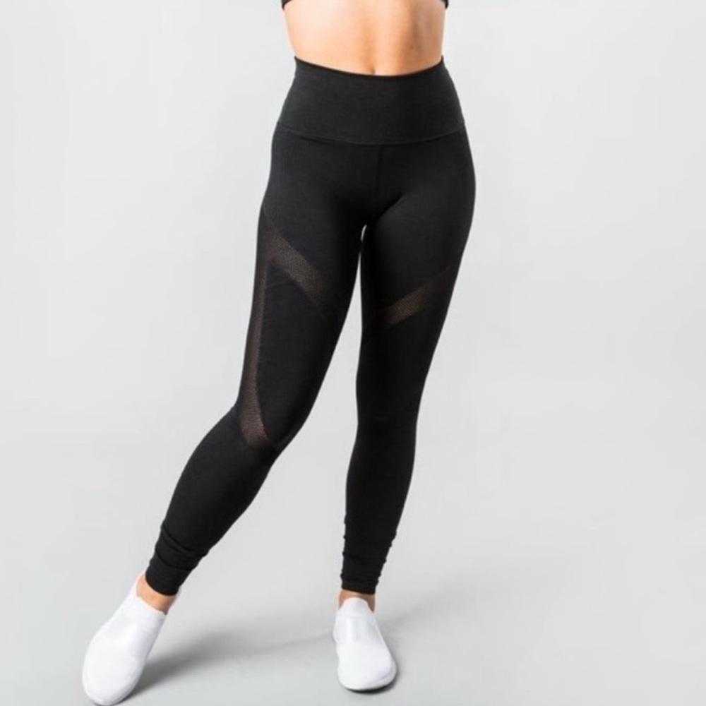 Alphalete Aero Solid Black Activewear Seamless Compression Leggings Womens Small
